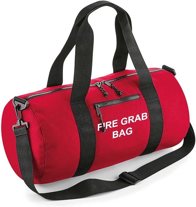 School Evacuation Fire Grab Bag Printed Red Emergency Kit & Documents