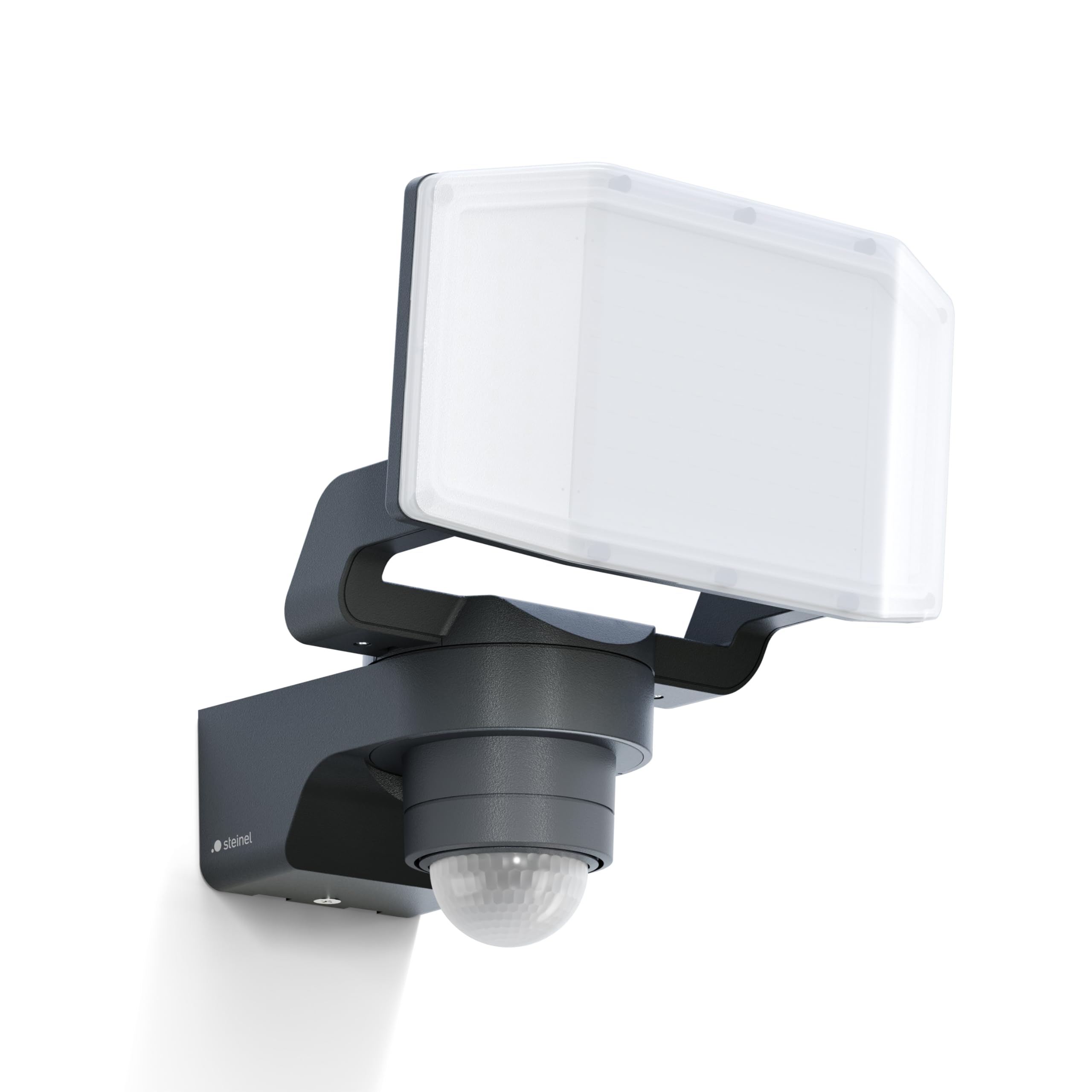 Steinel XLED PRO Expanse S Outdoor LED Floodlight, 240° Motion Detector, 12 m Range, Adjustable LED Panel, 14.3 W, 3000 K, IP54, Garden, Garage, Yard