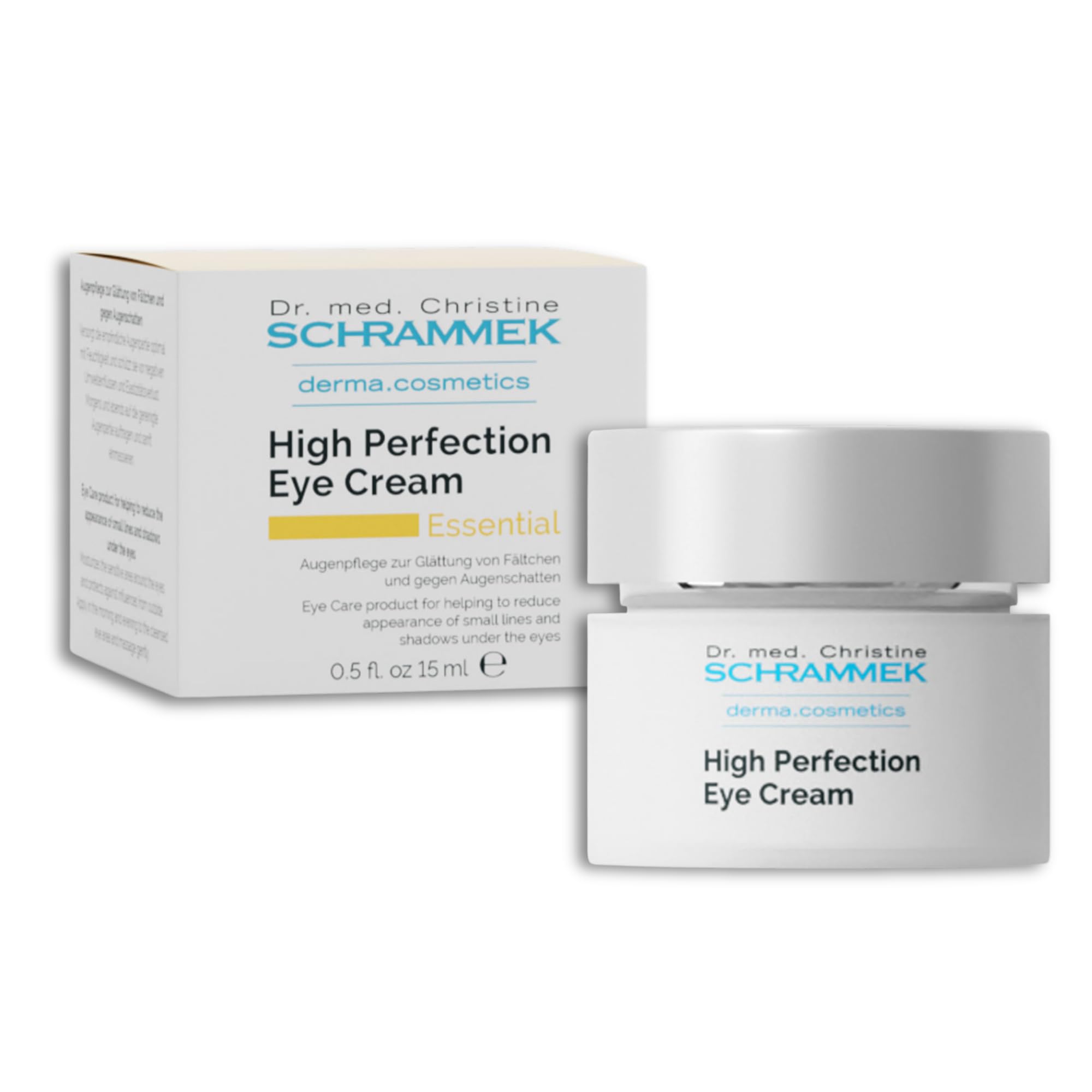 High Perfection Eye Cream (0.5 fl oz) - Eye Care Product - Reduces Lines & Shadows Under the Eyes - Caffeine Eye Cream - Skin Care - Dr. Schrammek