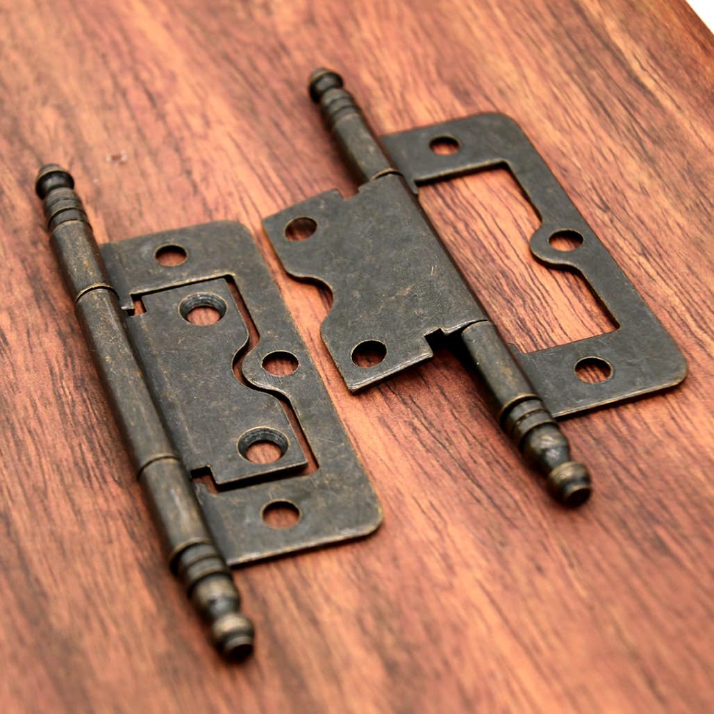4 cerniere in bronzo antico con asse allungato, cerniere in stile vintage per scatole di legno, porte, armadietti, lunghezza piastra di 76 mm, dimensioni grandi