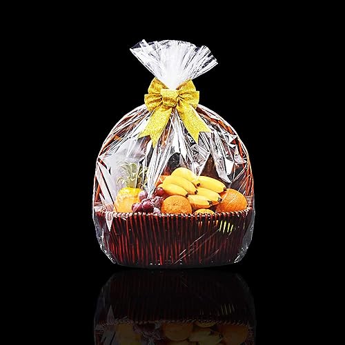 Miniatura 7 de LazyMe Bolsas retráctiles de celofán para cesta de Pascua de 32 x 40 pulgadas, bolsas retráctiles grandes, transparentes, paquete de 10