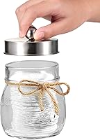 Vista 3 de Amolliar Mason Jar - Juego de accesorios de baño (4 piezas) - Dispensador de jabón de loción y 2 soportes para cepillo de dientes y soporte