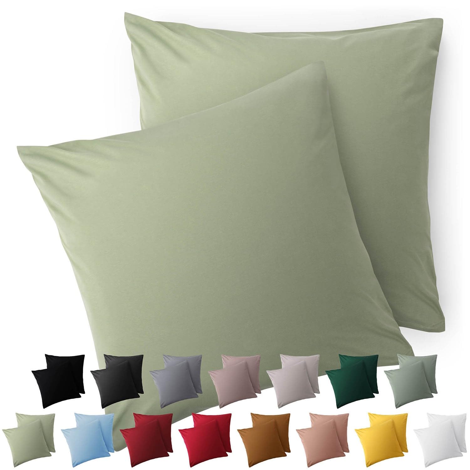 Blumtal Federe Cuscini Divano 50x50 cm - Set di Copricuscini per Divani in Microfibra a 2 Pezzi con Chiusura a Zip, certificati Oeko-Tex, extra morbidi e lavabili - Verde Oliva