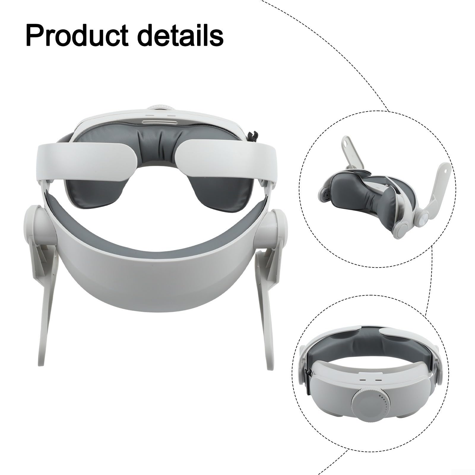 Sangle de tête de batterie pour Meta pour 3 3S avec charge DualBoost | Autonomie prolongée | Réglage rapide | Rembourrage confort amélioré | Accessoire VR blanc (T300)