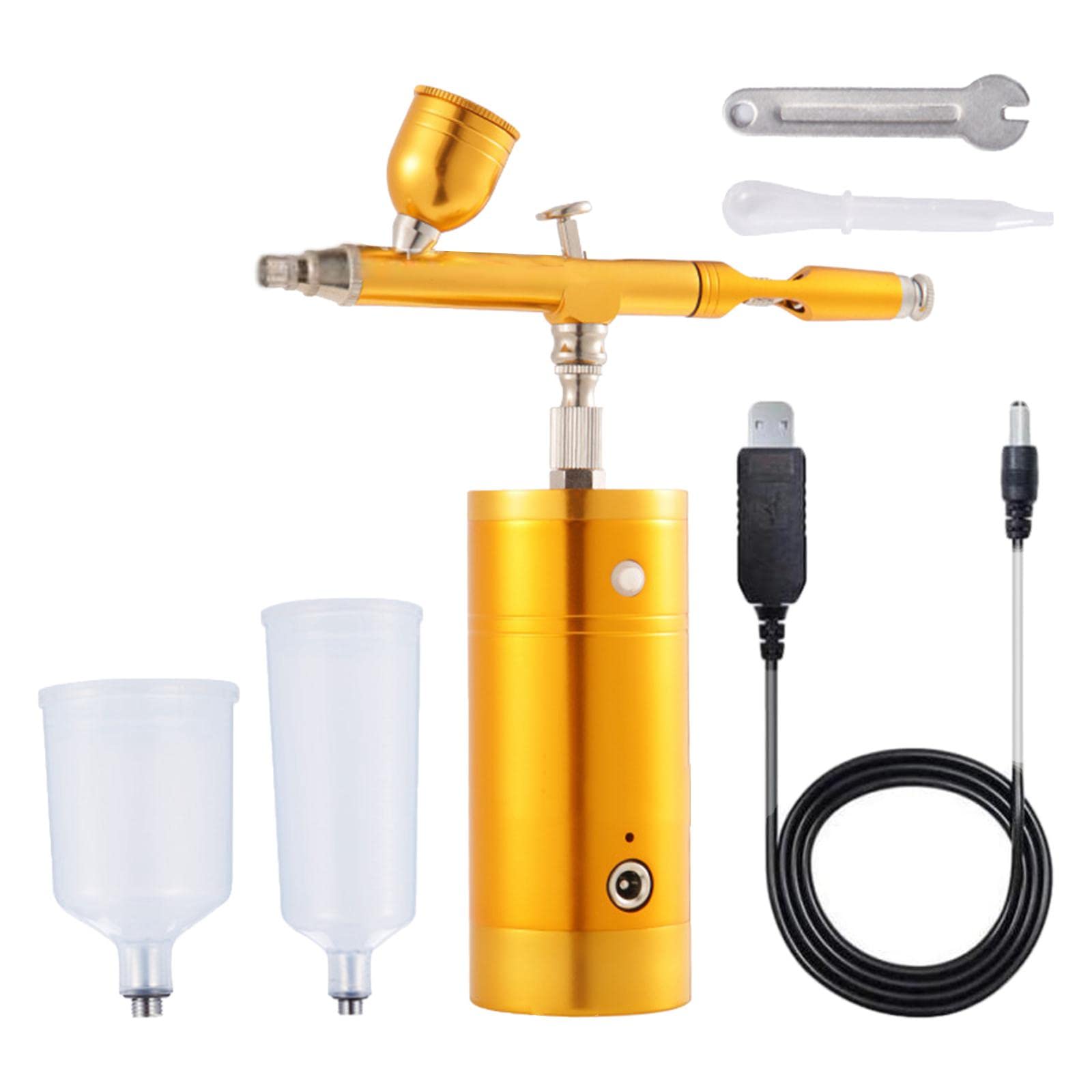 Kit de mini compresseur d'air aérographe portable pour peinture artisanale, doré, 3,7 x 13,9 x 14,5 cm