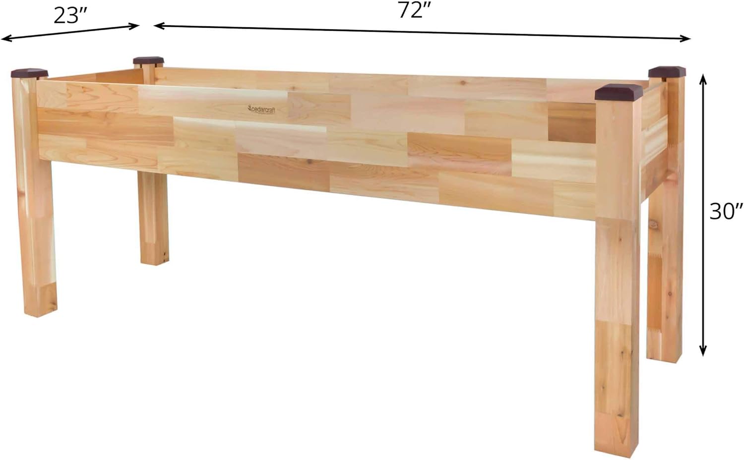 CedarCraft Elevated Cedar Planter (23" x 72" x 30"H) - Grow Fresh Vegetables, Herb Gardens, Flowers & Succulents. Beautiful Raised Garden Bed for a Deck, Patio or Yard Gardening. Super Easy Assembly