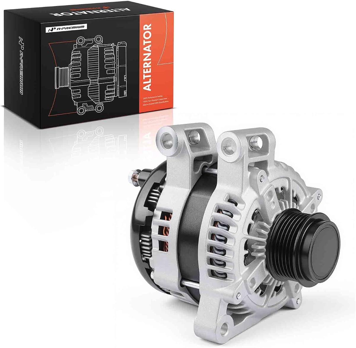 A-Premium Alternator, 12V 170A 6-Groove Clutch Pulley Clockwise | Compatible with Chevrolet Traverse 2009-2017 & GMC Acadia 2007-2016 & Buick Enclave 2008-2017 & Saturn Outlook, 3.6L