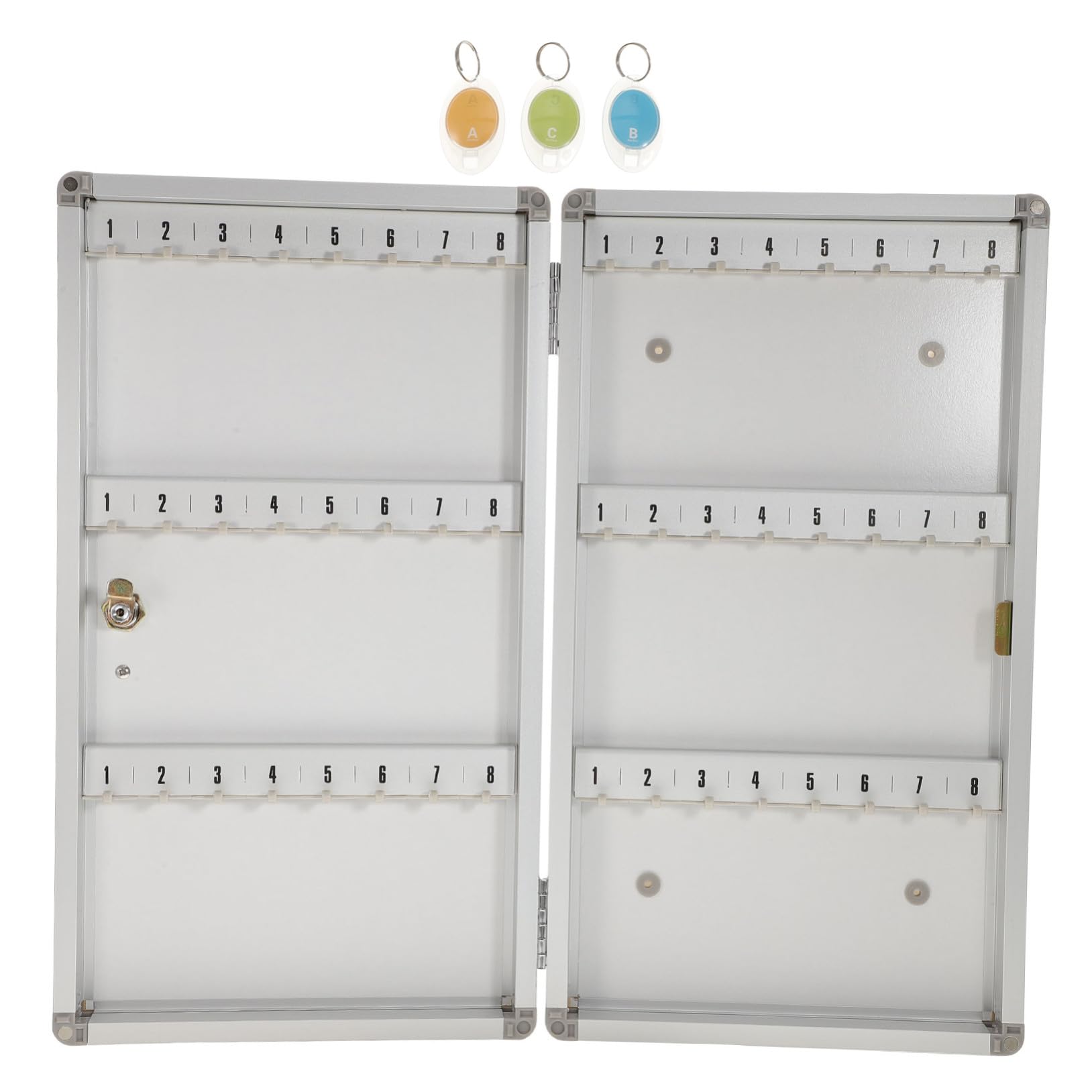 Organizador Seguro Multi Ranuras de Aluminio POPETPOP con Sistema de Llave y Ganchos de Pared