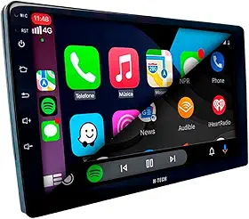 CENTRAL MULTIMÍDIA SLIM, OCTA-CORE, TELA 9' QLED FULL TOUCH, ANDROID 13, 3/32GB, ESPELHAMENTO, CARPLAY E ANDROID AUTO CONECTIVIDADE COM OU SEM FIO