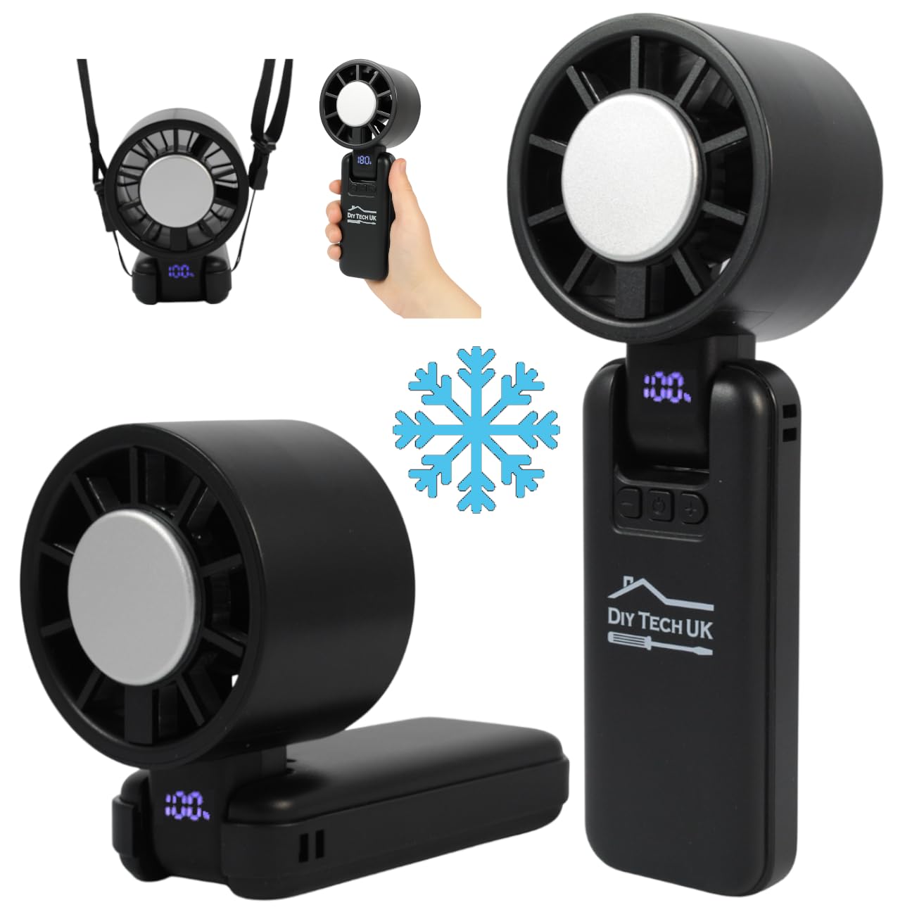 Ventilateur portable pliable CoolBlast Ice avec plaque de refroidissement et batterie USB
