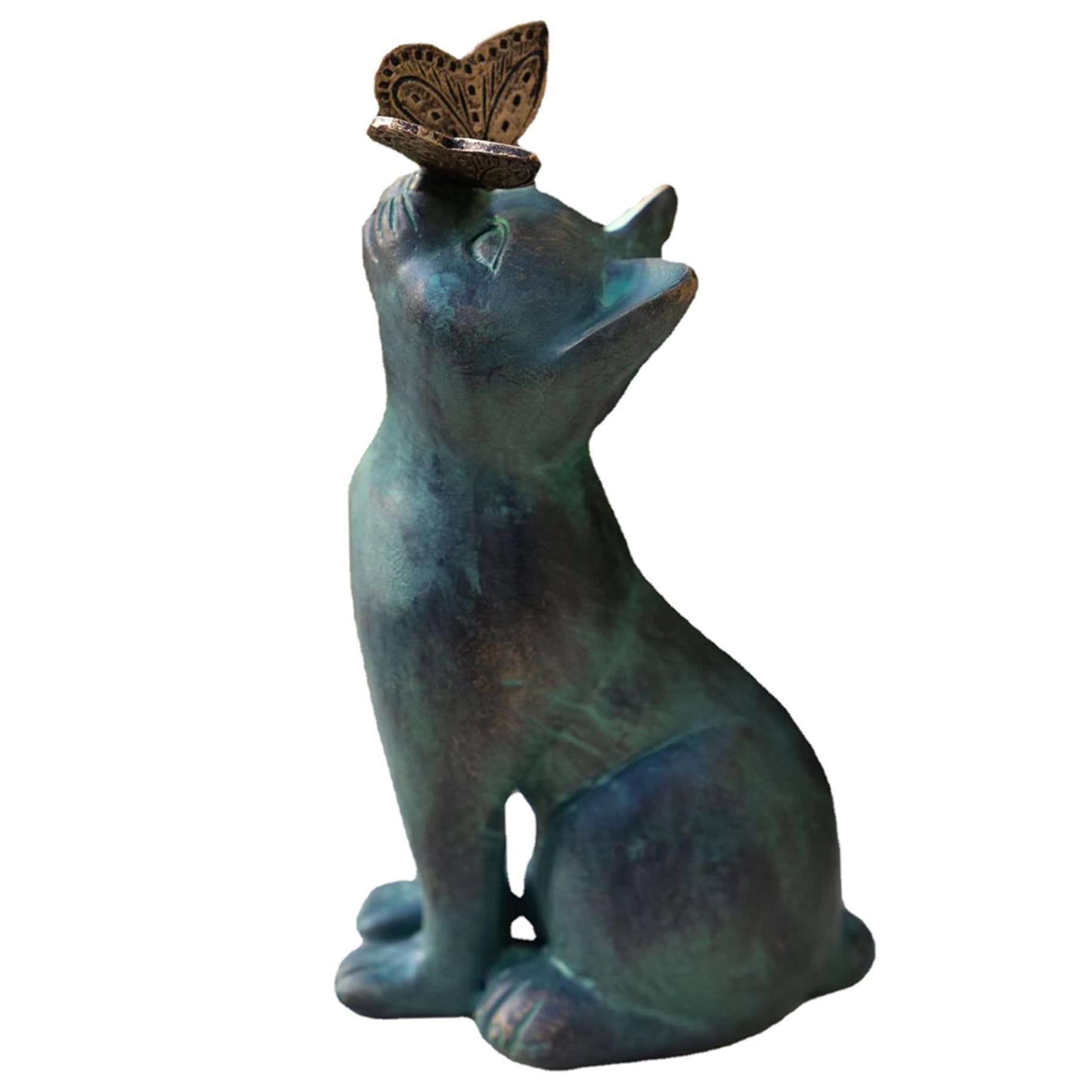 Statue chat en résine pour décorer votre porche et pelouse