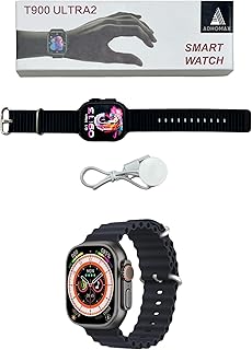 ADHOMAX New 2025 T900 Ultra2 smart watch Elegant Design 2.2" NFC, infinite HD display, Fitness Tracker, Bluetooth, Wireless Charging, for IOS, android for men and women (Black)