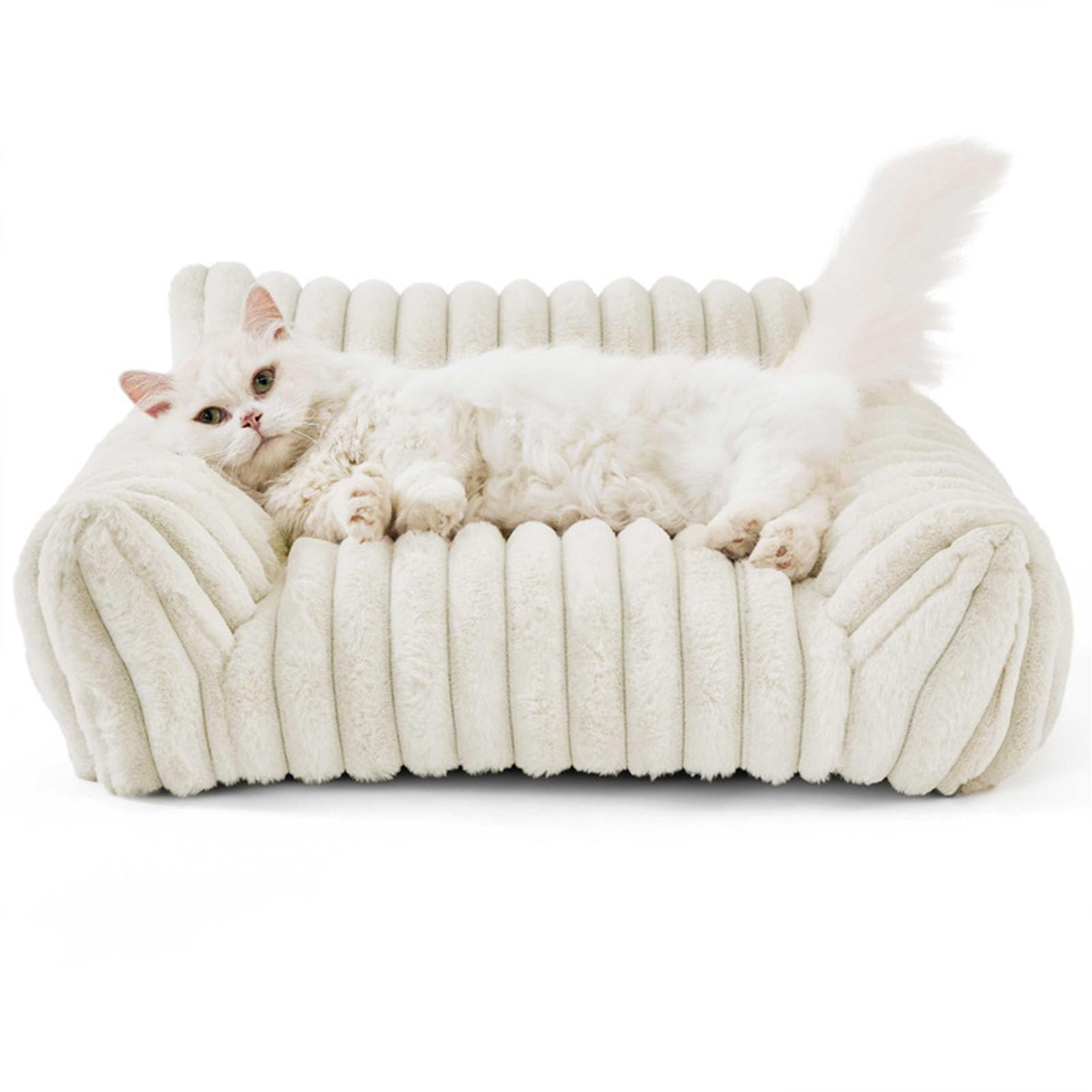 VBESTLIFE Sofá para Perros con Respaldo, Cama Cálida y Suave para Gatos, Perros Pequeños, Soporte Ergonómico, Comodidad Durante Todo el Año, Cómodo y (XS50*40 * 20cm)