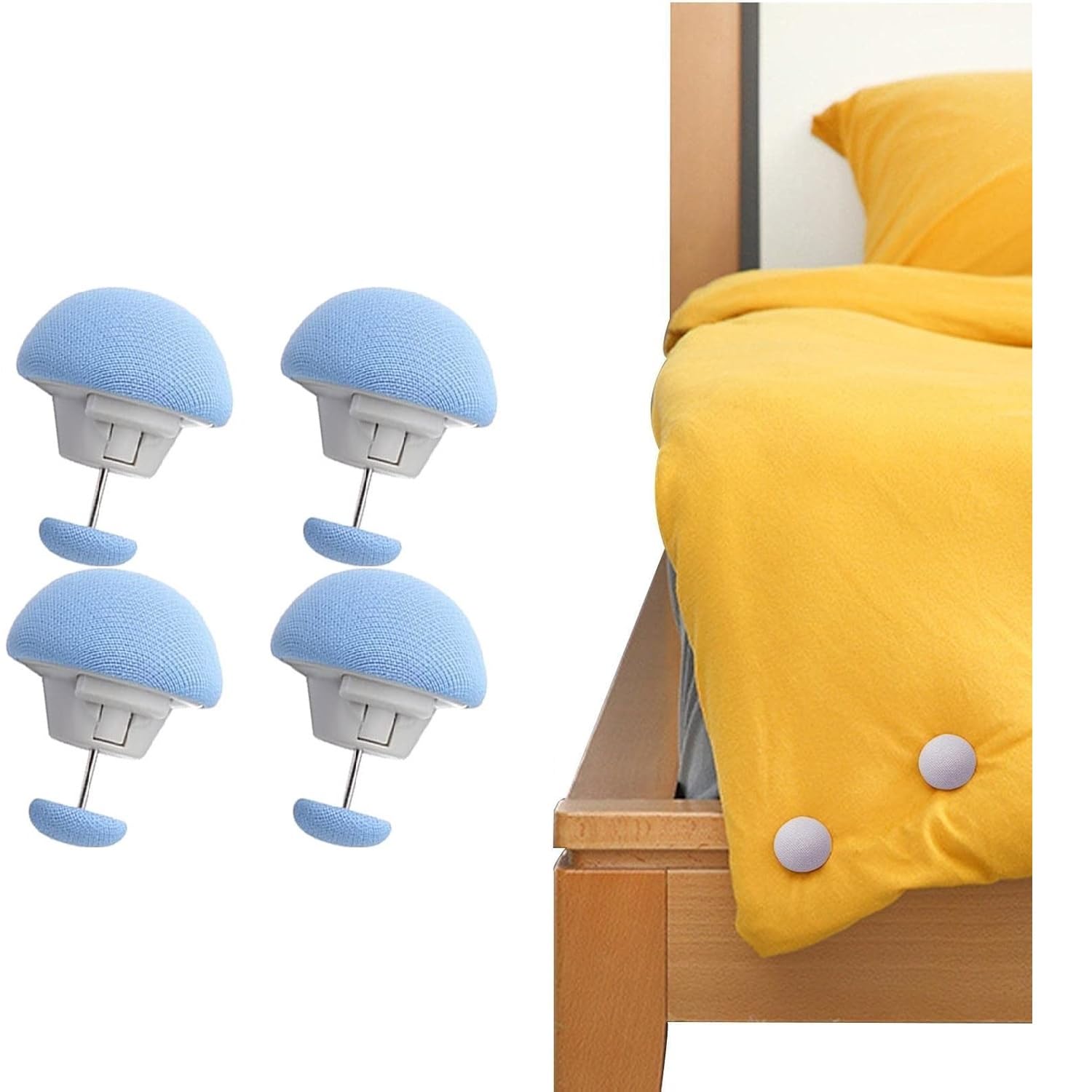 Duvet Clips Comforter Pins Quilt Fixing Fasteners – Anti-Slip Bedding Holders to Keep Duvet Cover in Place | Reusable Bed Quilt Grip Pins | Bedding Accessories (Set of 4, Blue)-picture-44