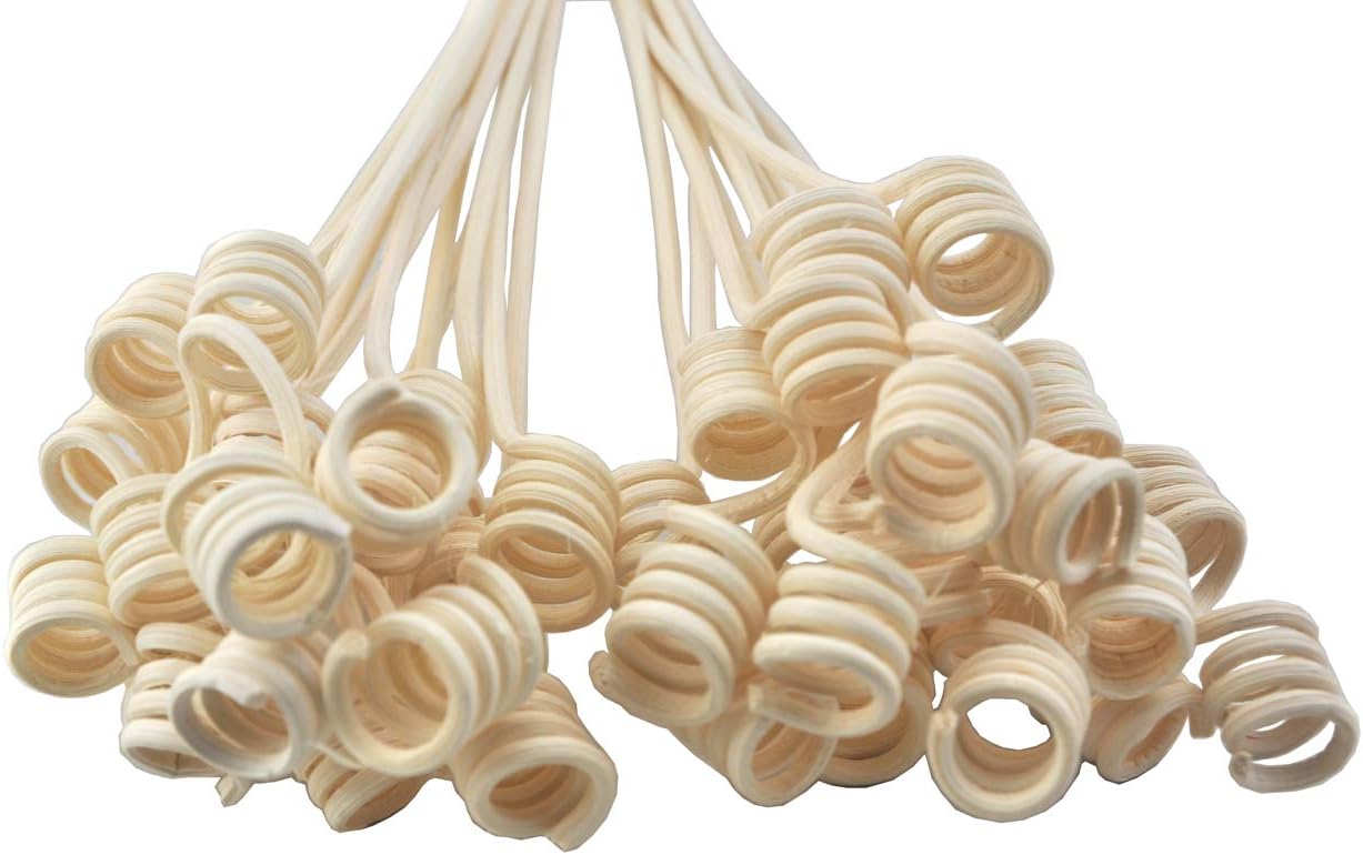 Simoutal Reed Diffuser Sticks, Wavy Spiry Natural Rattan Reed Fragrance Diffuser Replacement Refill Sticks for Essential Oil Diffusers, 20pcs, 11" Long