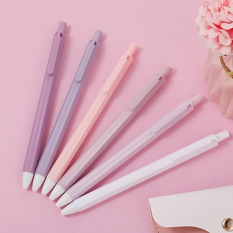 TIESOME Aesthetic Kugelschreiber, 6Pcs Macarons Farbe Gel Stifte 0,5 mm