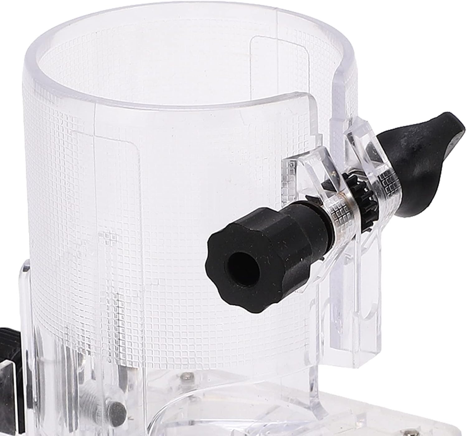 Power Tool Protective, Transparent Plastic Trimmer Base for Woodworking, Wear Clear Base with Adjustment Knob for Trimming Machine Accessories