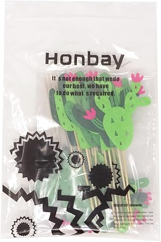 Miniatura 8 de Honbay 24 piezas de cactus para tartas y cupcakes, palillos de frutas, suministros para fiestas temáticas de cactus hawaianos
