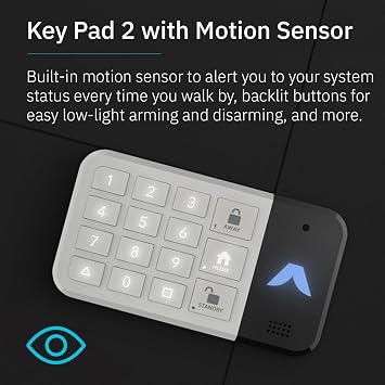 abode Keypad 2 | Arm & Disarm Your System | Detect Motion | Get Your System Status at A Glance | Requires Hub