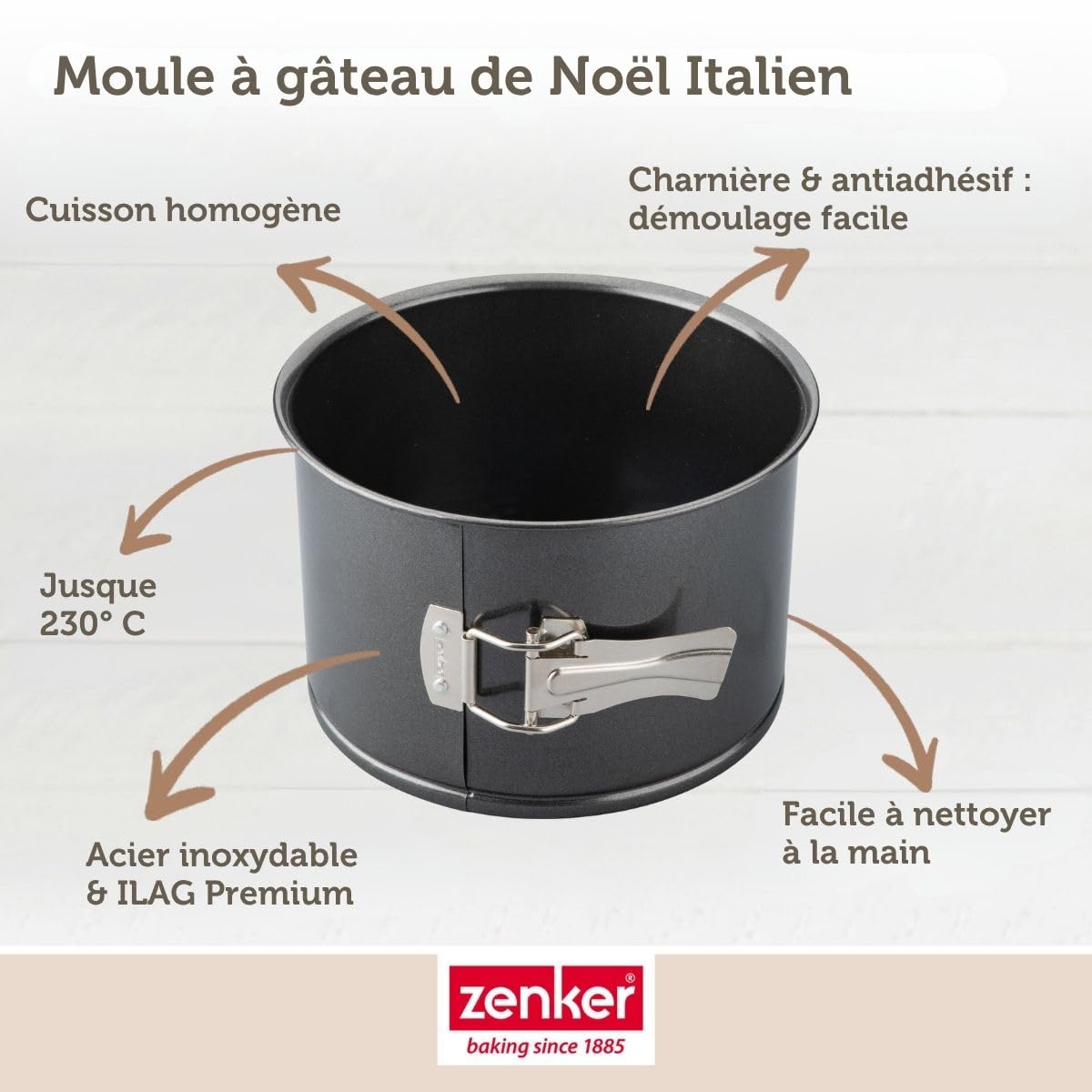 Zenker Springform Extra Hoch – 18cm Durchmesser – Black Metallic Stahlblech mit Antihaftbeschichtung – Ideal für Hohe Torten und italienische Panettone – Made in Germany
