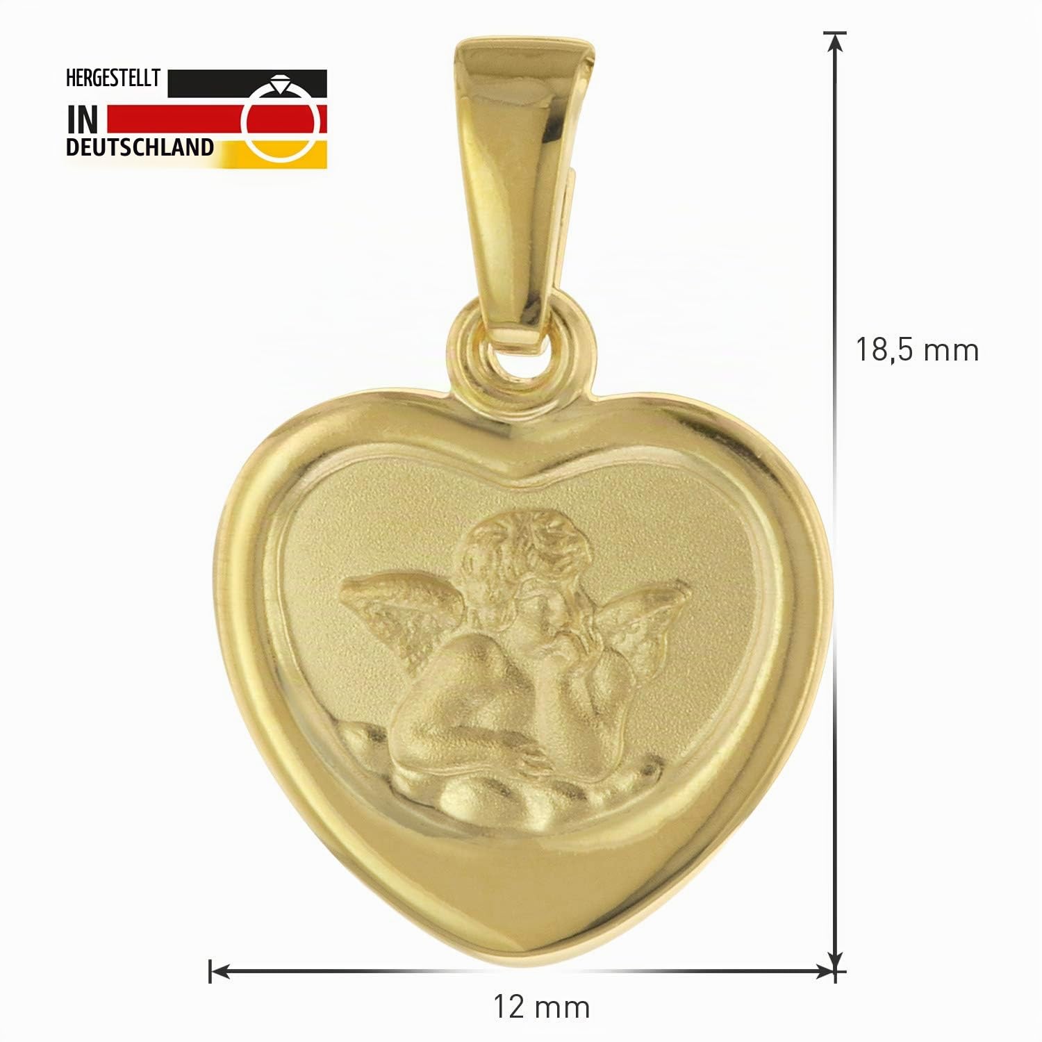 trendor Halskette mit Schutzengel für Mädchen Gold auf Silber 925 75713 | Engel Anhänger für Mädchen Silberschmuck vergoldet Geschenkidee