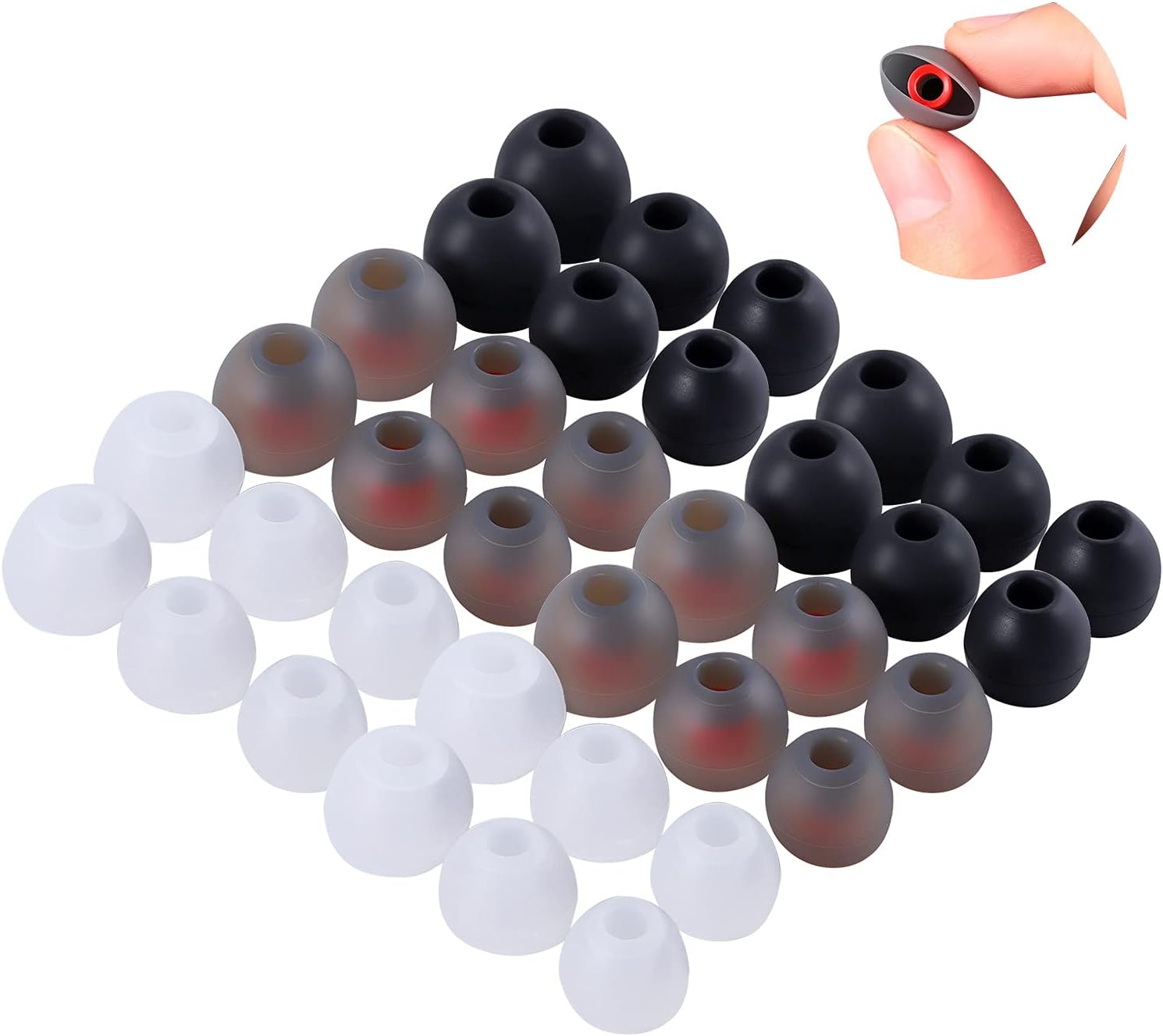 36 Pcs Earbuds Silicone Replacement Earbuds Noise Isolation Cover Noise