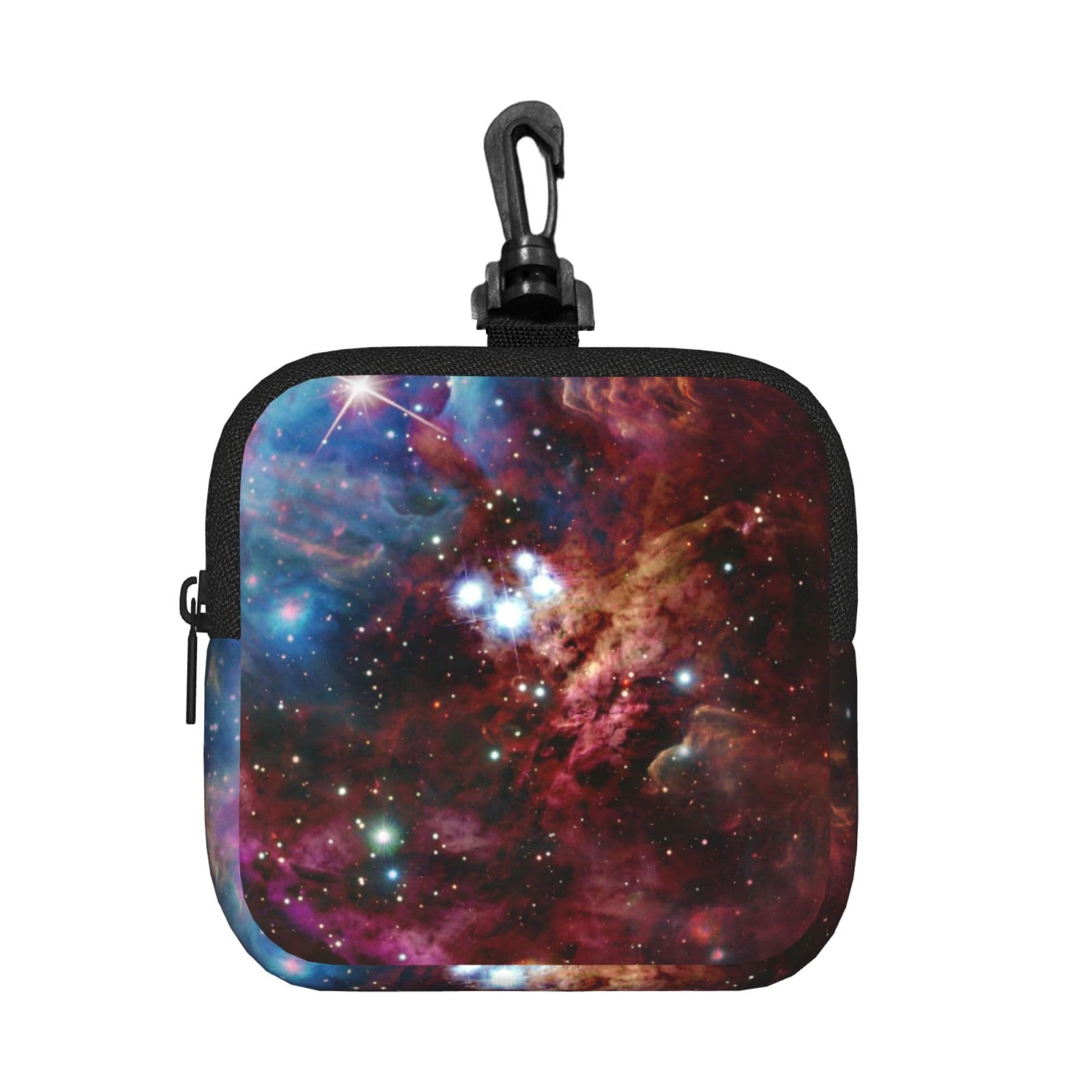 Ercgad Unisex Black Night Sky Print Square Storage Bag Travel Toiletry Cosmetic Organizer Pouch Lightweight Reusable
