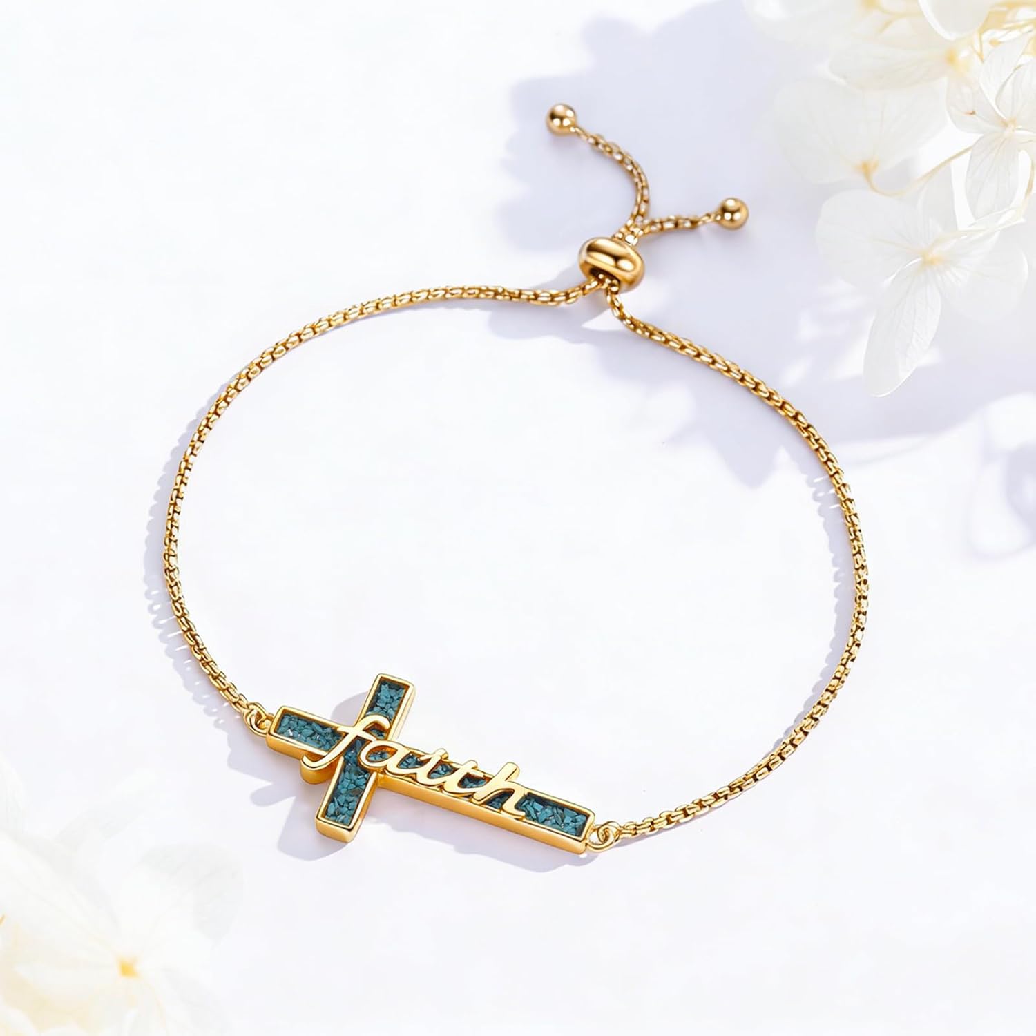 Midir&Etain Cross Bracelet 925 Sterling Silver Faith Christian Religious Anklet Bracelet Christian Cross Jewelry Gifts for Women