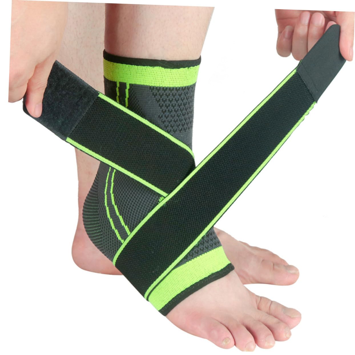 Didiseaon Ankle Support Brace Breathable Compression Sleeve for Sports Basketball Ankle Sprain Protection Fit Green Color