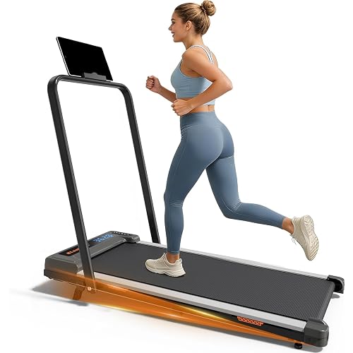 Walking Pad with Incline and Handle Bar, 2.5 HP Quiet Walking Pad Treadmill with 265 LBS Capacity, Portable Under Desk Treadmill, Portable Treadmills for Home
