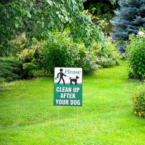 Señales de advertencia para perros que evitan descuidos en su césped y jardín exterior 5