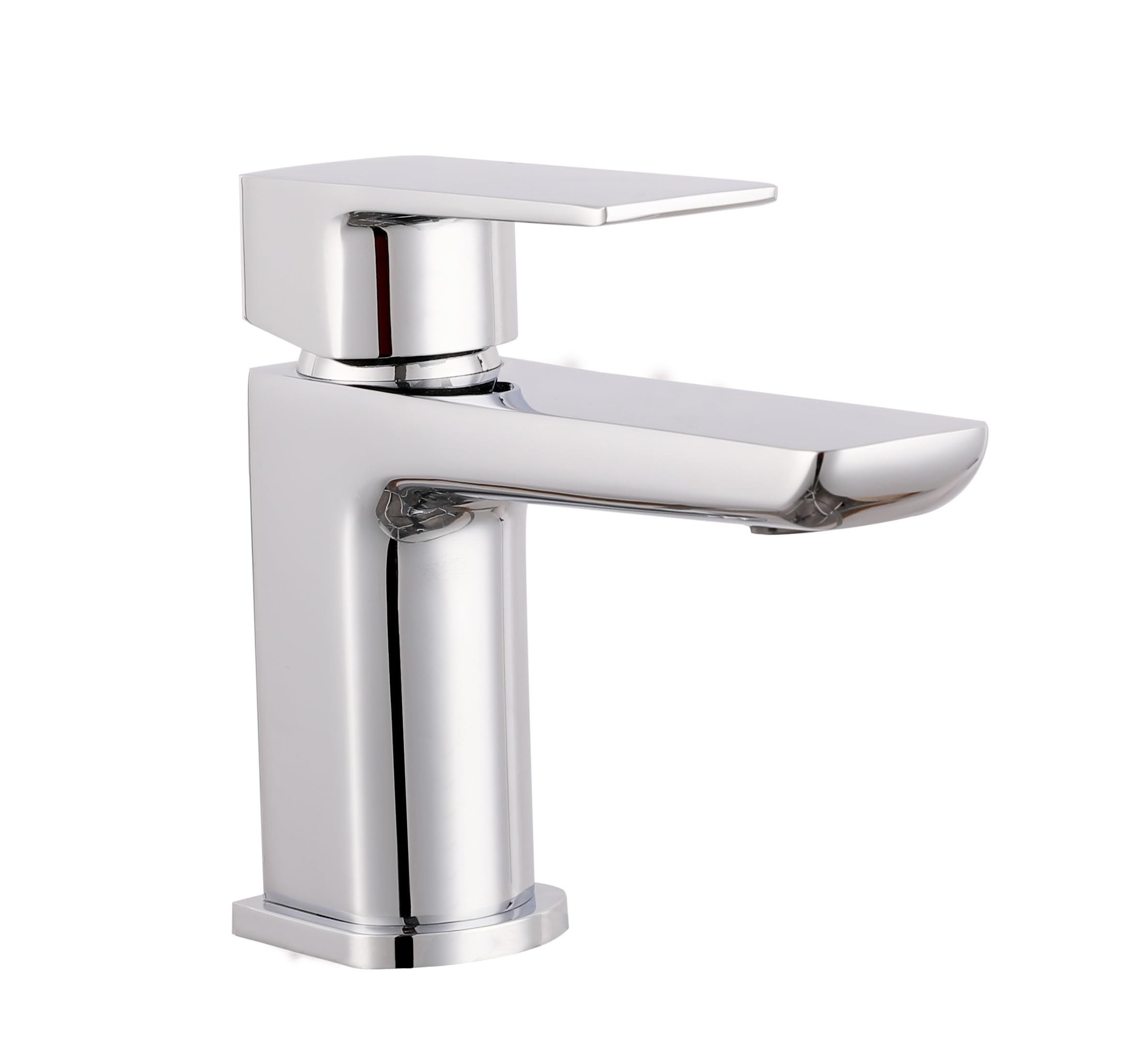 KINGBATH™ Single Lever Mini Mono Basin Mixer Tap with Click Clack Sprung Waste Bathroom Sink Hot and Cold Faucet Solid Brass Modern Chrome Plated Easy to Fit/Install - Image 2