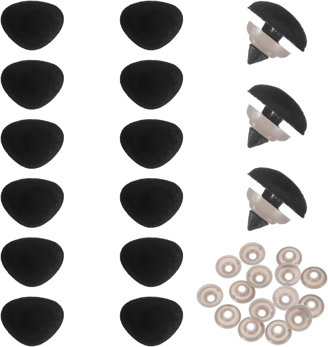 MECCANIXITY 15 Sets Safety Noses, 14 mm Safety Eyes and Noses Black