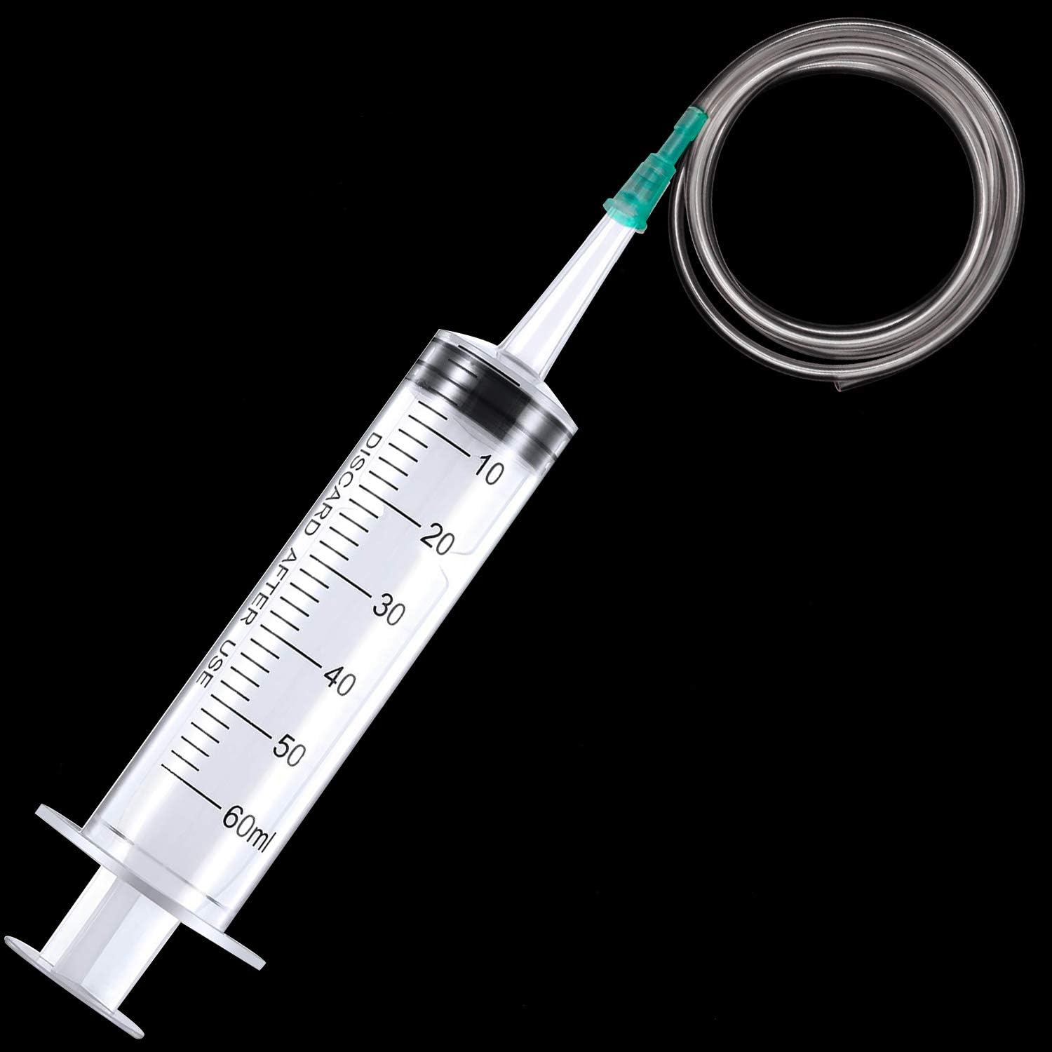 Large Plastic Syringe with Tube 60ml Syringe 20ml Syringe with 13inch Tubing for Scientific Labs, Liquid, Measuring, Watering, Refilling, Filtration, Feeding Pets, Oil or Glue Applicator, 4pcs : Industrial & Scientific