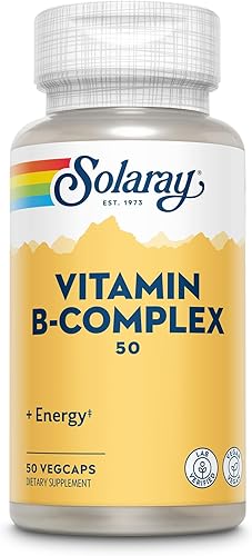 Miniatura 30 de SOLARAY Complejo de vitamina B, suplemento energético saludable, formación de glóbulos rojos, apoyo nervioso e inmunológico, vitaminas del complejo