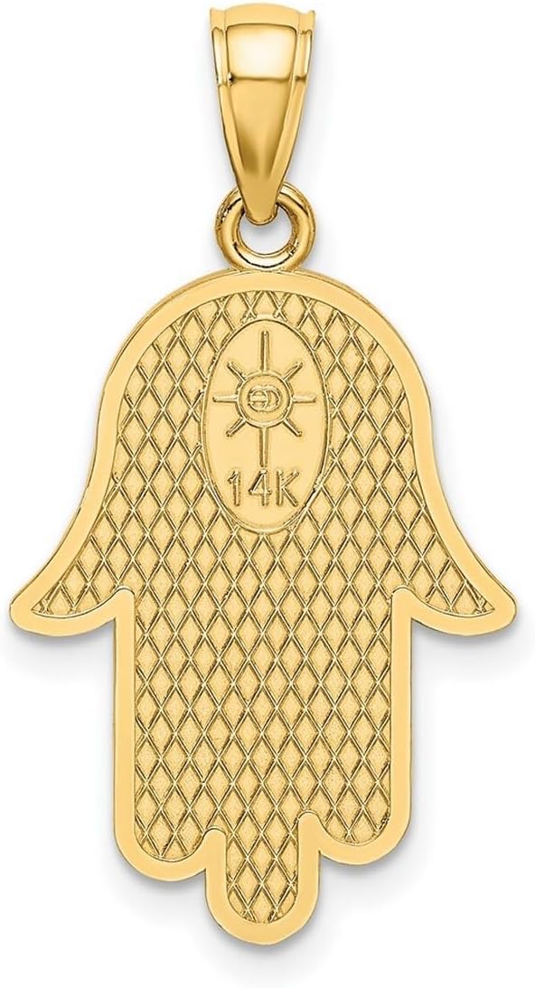 JewelryWeb 10k Gold Jewish Hand Of God With Religious Judaica Star of David 28.3x15mm Wide Pendant Necklace for Women - Image 4
