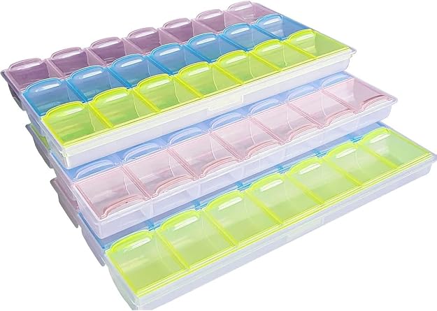 Gaman 21 Bölmeli İlaç Saklama Kutusu Mini Organizer Kutu - Mini Boncuk Ayrıştırma Kutusu