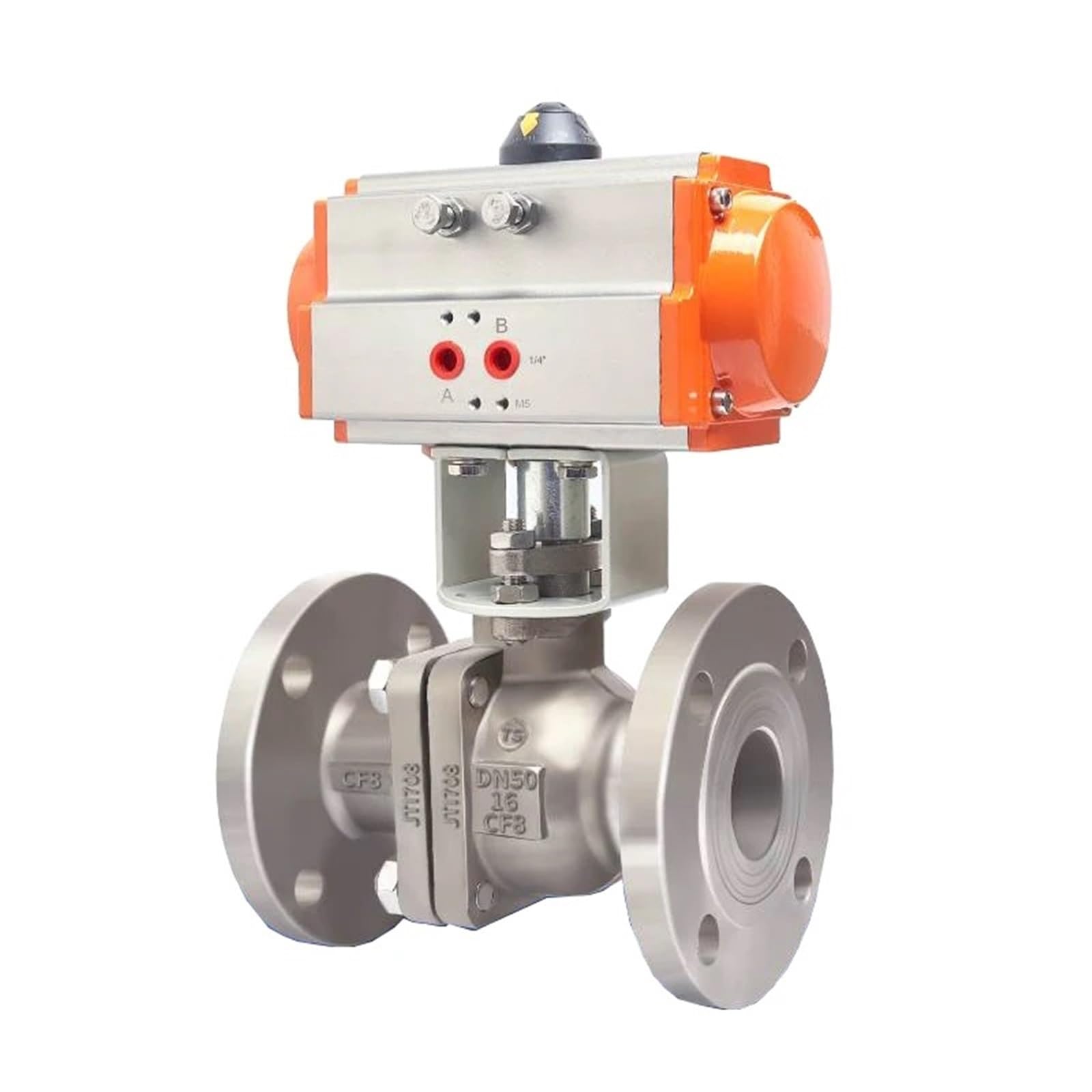Cxfcihft Dn50 2" Pneumatic Flanged 304 Stainless Steel Ball Valve Single Acting Cylinder High Temperature Steam Flange Ball Valve