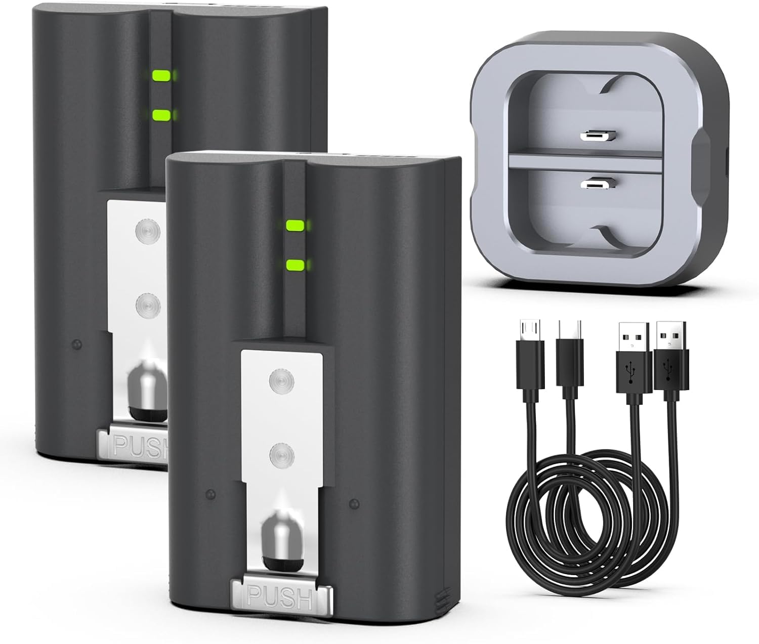 Abatinvo 2 Pack 7200mAh Replacement for Ring Battery with Charger Station, High Capacity Camera Battery Compatible with Ring-Doorbell 2/3/4/3plus,