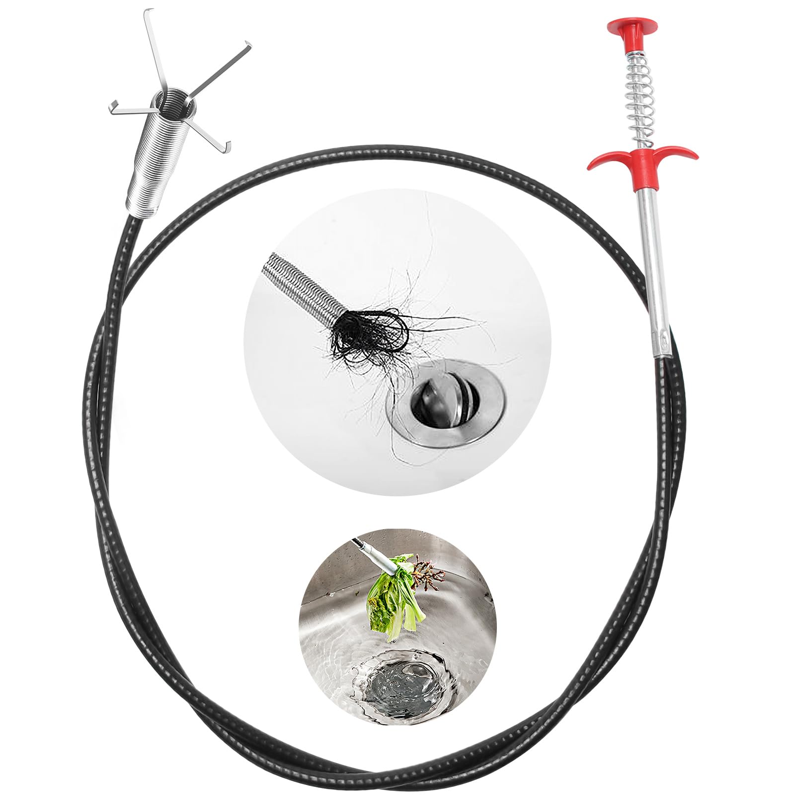 Drain Snake Hair Drain Clog Remover Tool, Sink Drain Cleaner for Sewer Kitchen Bathroom Shower Tub Toilet Clogged Drains Opener Cleaning Tool, Flexible Grabber Claw Pick Up Reacher Tool (34 Inch) (B0CP5SQRQX) Amazon Price History, Amazon Price Tracker