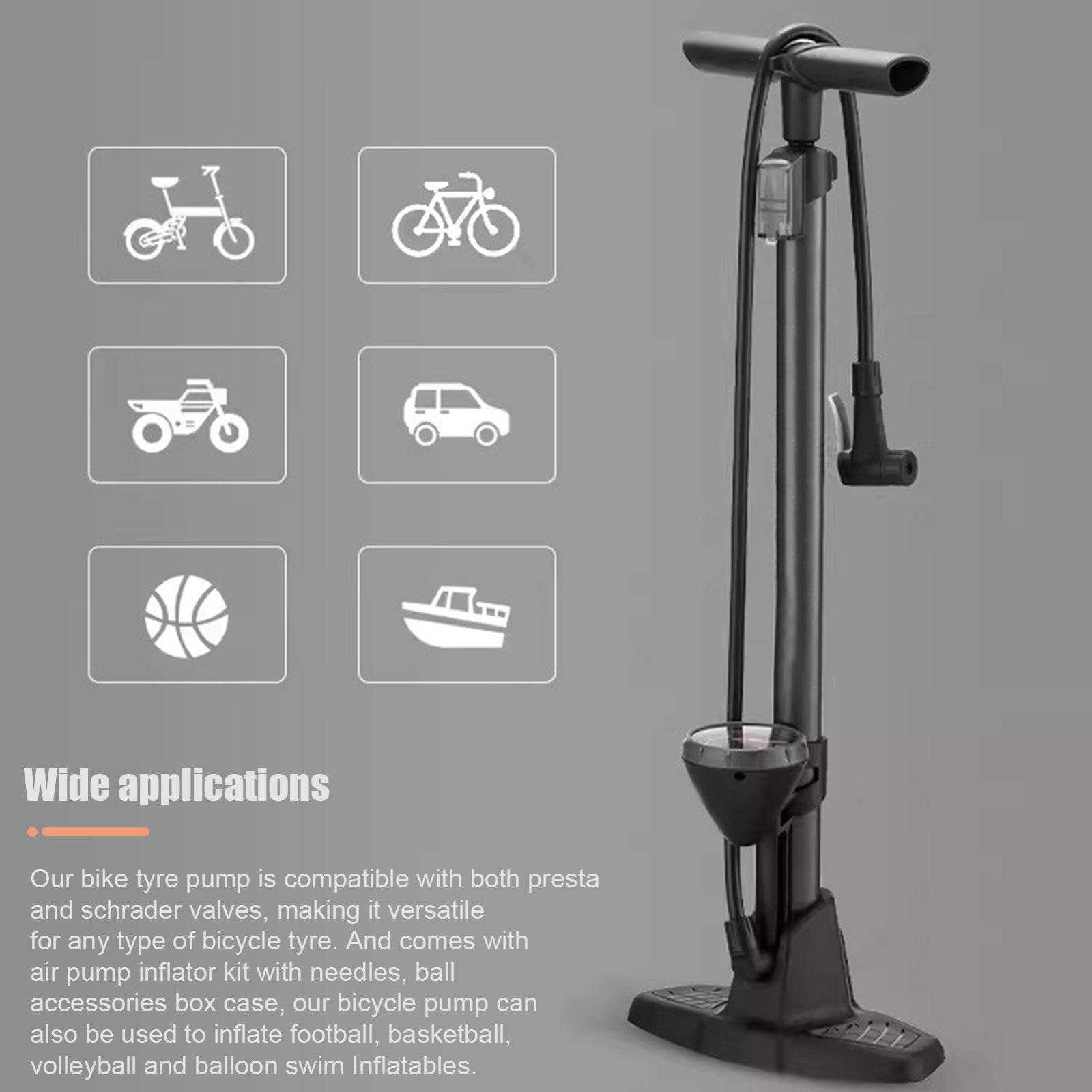 Pompka Rowerowa, Pompka Rowerowa O Wysokości 25,2 Cala Z Manometrem Wysokiego Ciśnienia 160 PSI, Zaworem Presta I Schrader, Pompka Rowerowa Do Opon Rowerowych, Piłek I Kółka Do Pływania