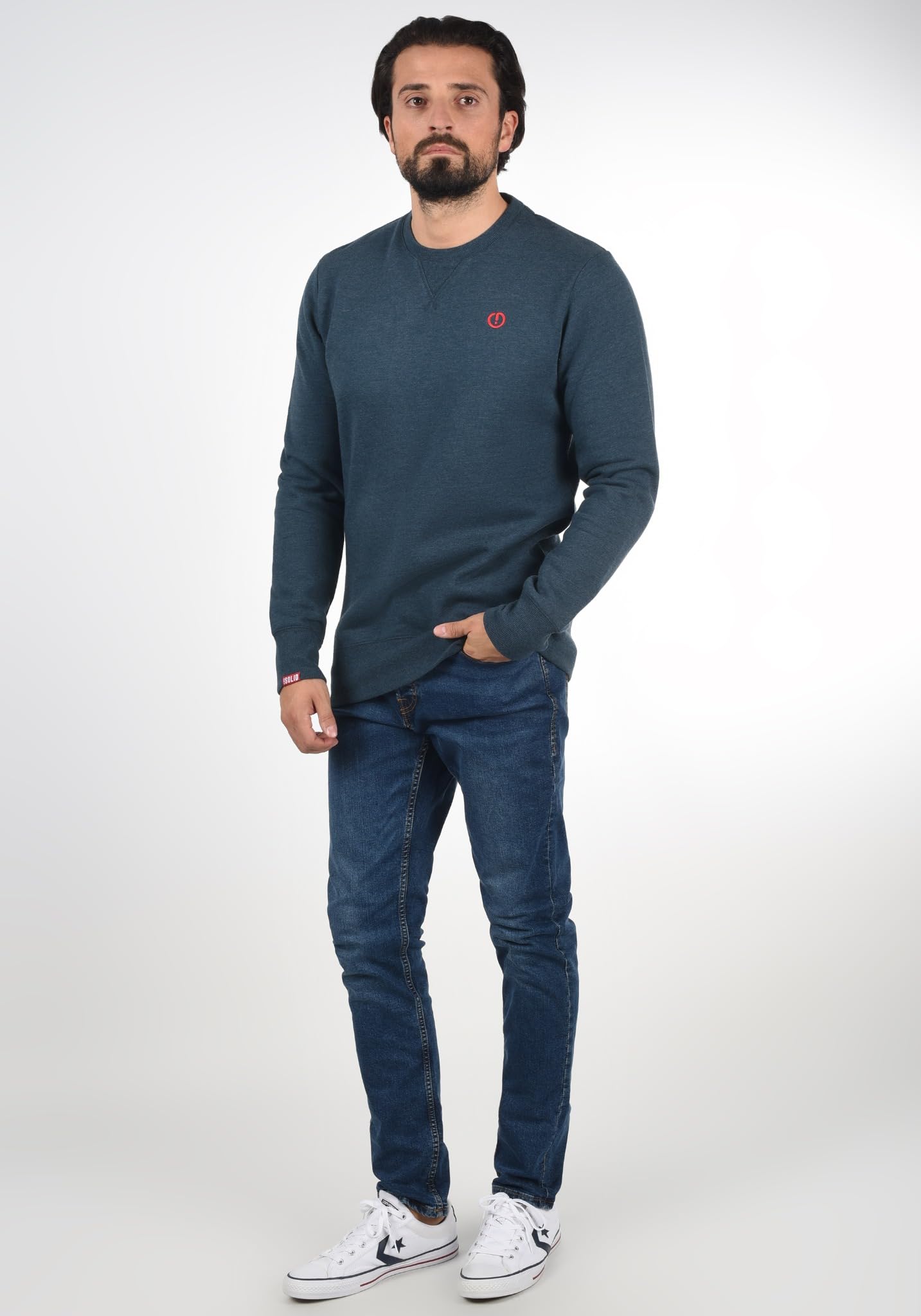 !Solid Benn Felpa Maglione Pullover da Uomo con Girocollo