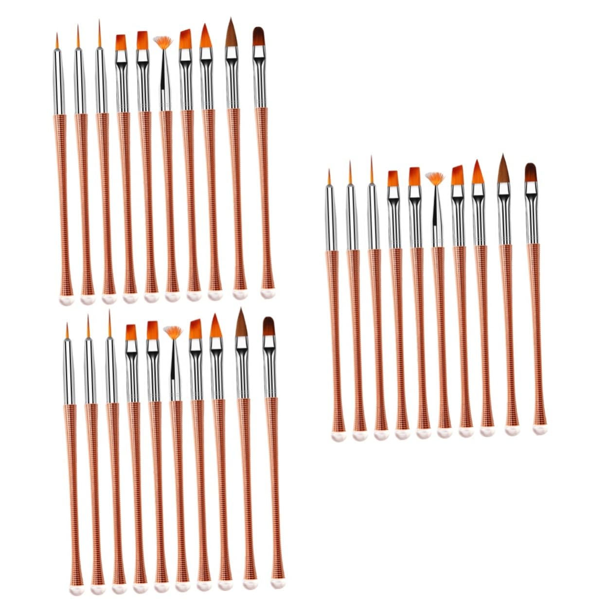 FRCOLOR 30pezzi Pennelli Per Nail Art Strumenti Leggeri e Pratici Per La Decorazione Unghie Accessori Per Unghie Per Professionisti e Principianti