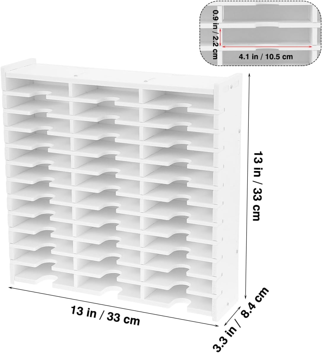 Garneck Wooden Ink Pad Holder with 36 Compartments - Practical Ink Pad Organiser for Hobby Storage, Craft Supplies and Desk - Ideal Shelf for Your Home Office