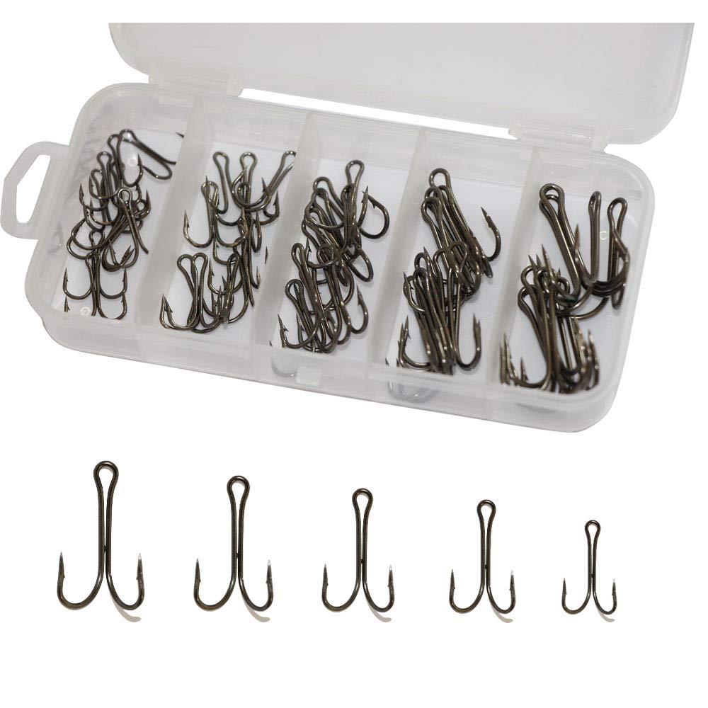 Double Fishing Hooks Frog Hooks High Carbon Steel Barbed Hooks for Saltwater and Freshwater