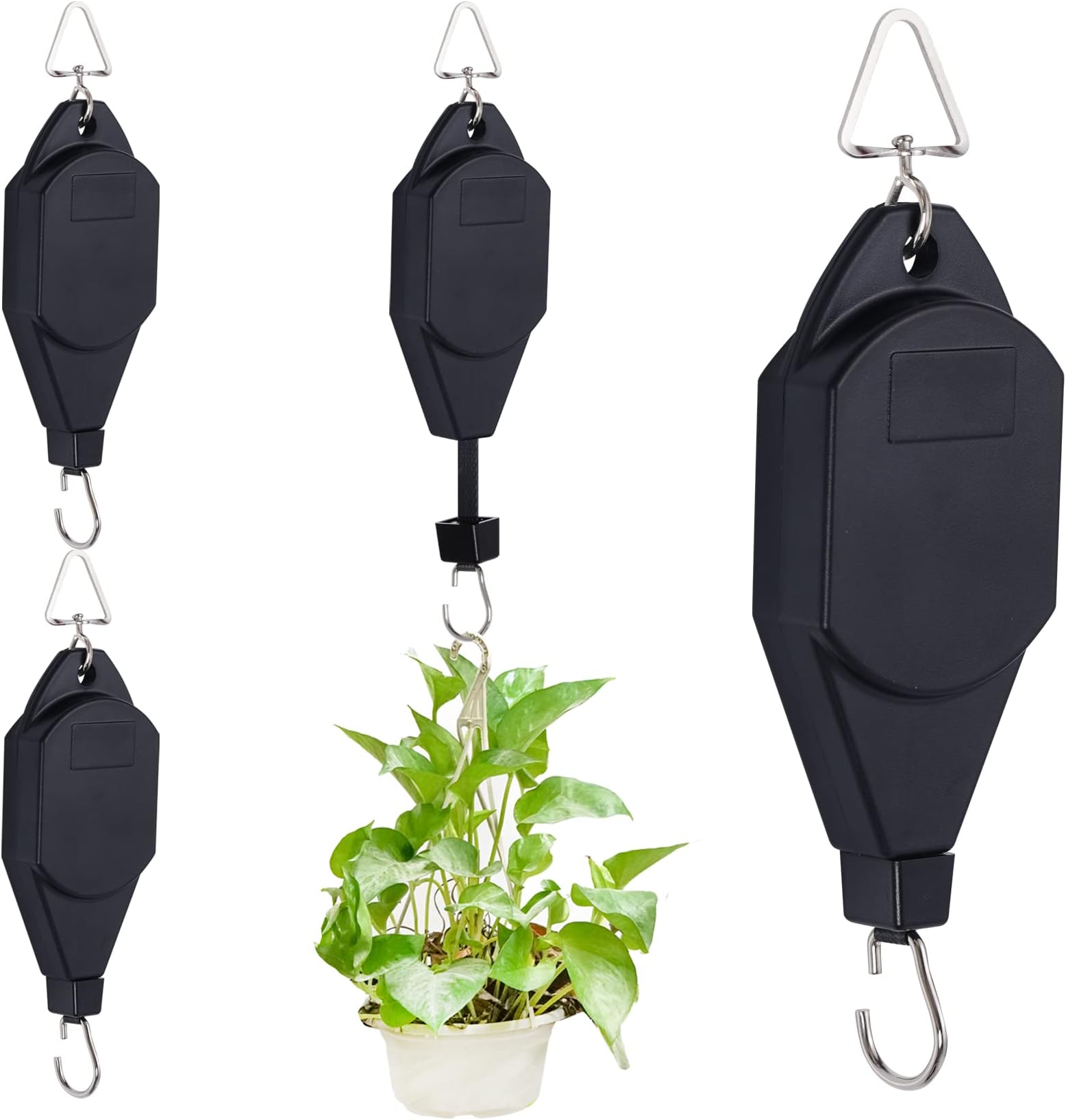 SUMERSHA 4 Pack Plant Pulley Hanger Retractable Plant