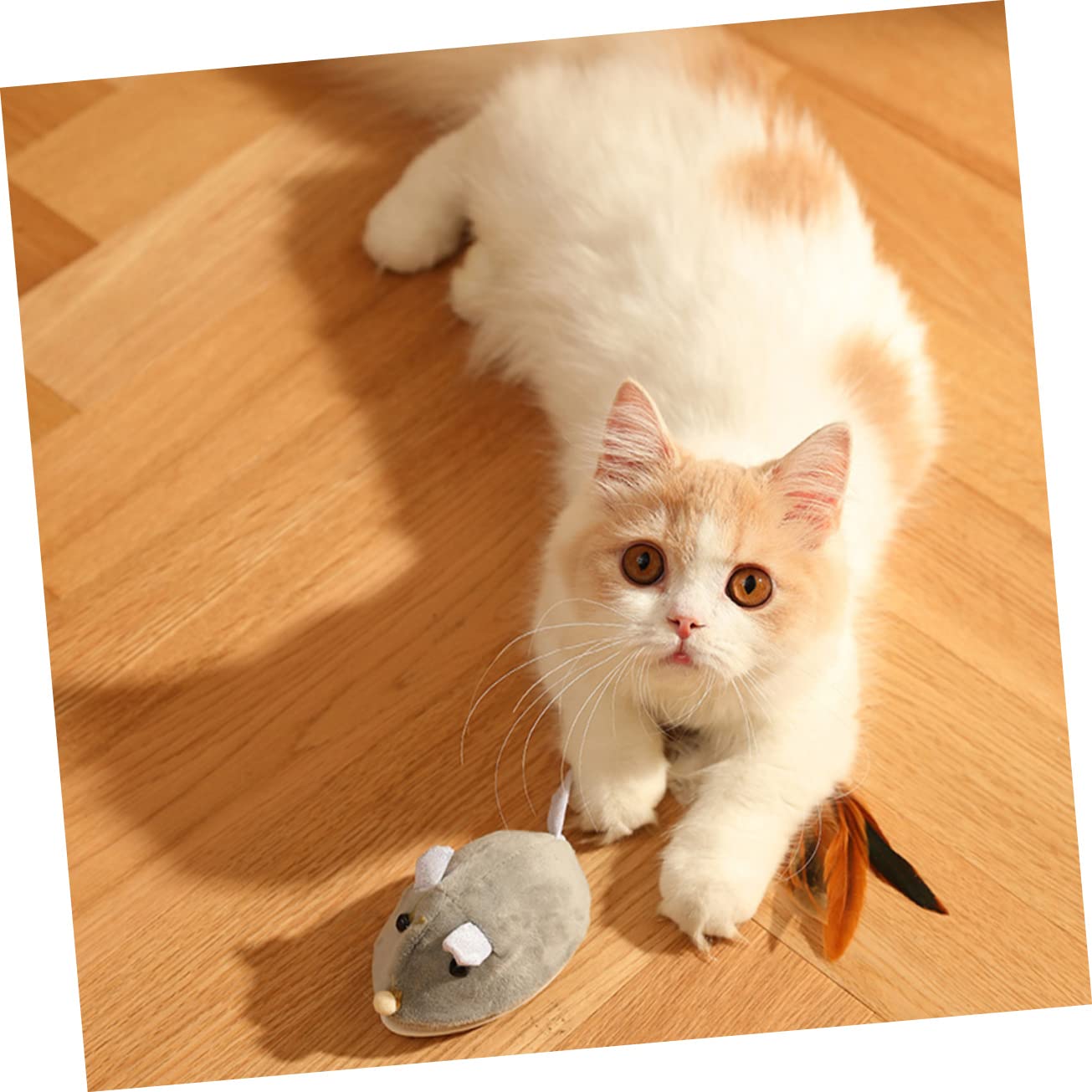 Happyyami 3 Piezas Juguete del Gato del Ratón Gatito Juguetes Pequeño Ratón De Juguete Juguetes para Mascotas Perezoso De Peluche Juguete Gatito Felpa Ratón Gato USB Plastico Abs