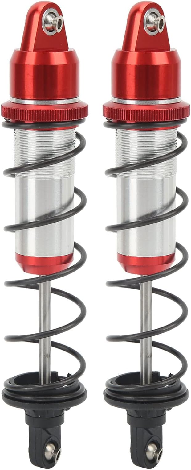 2PCS Front Shocks Absorber Shock Absorption Improve Stability High Strength 180mm RC Front Damper for ARRMA 1/5 RC Car (Red)