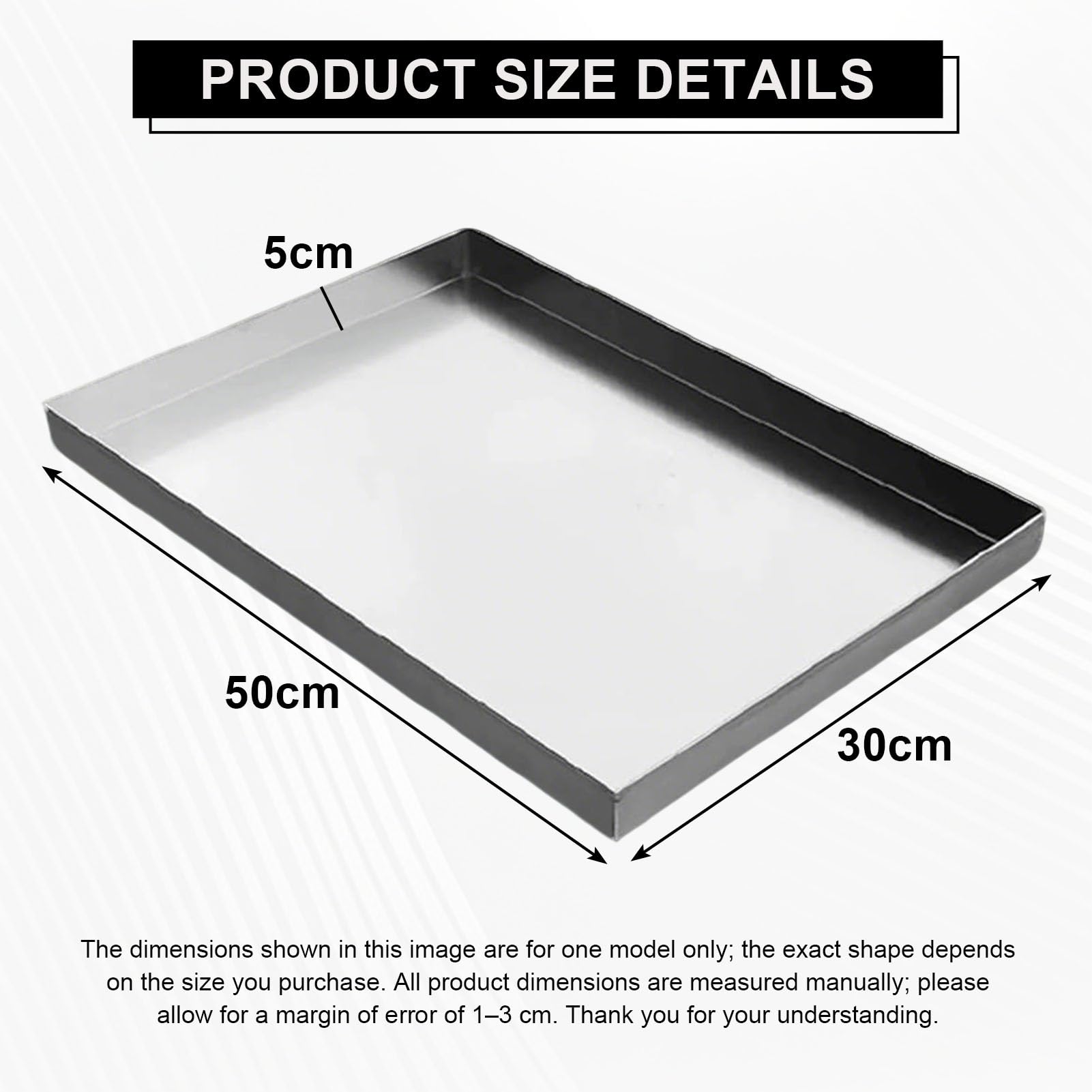 Bandeja de goteo de acero inoxidable para lavadora, protector de suelo con bordes elevados, bandeja de recogida de agua a prueba de fugas para máquinas de café y armarios de vino, 30 x 20 x 4 cm
