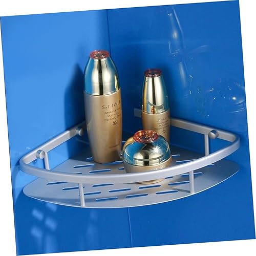 Miniatura 8 de VOSAREA Estantes flotantes de pared, bandeja de inodoro, estantes de pared de esquina, bandeja de baño, estante de esquina flotante, organizador de